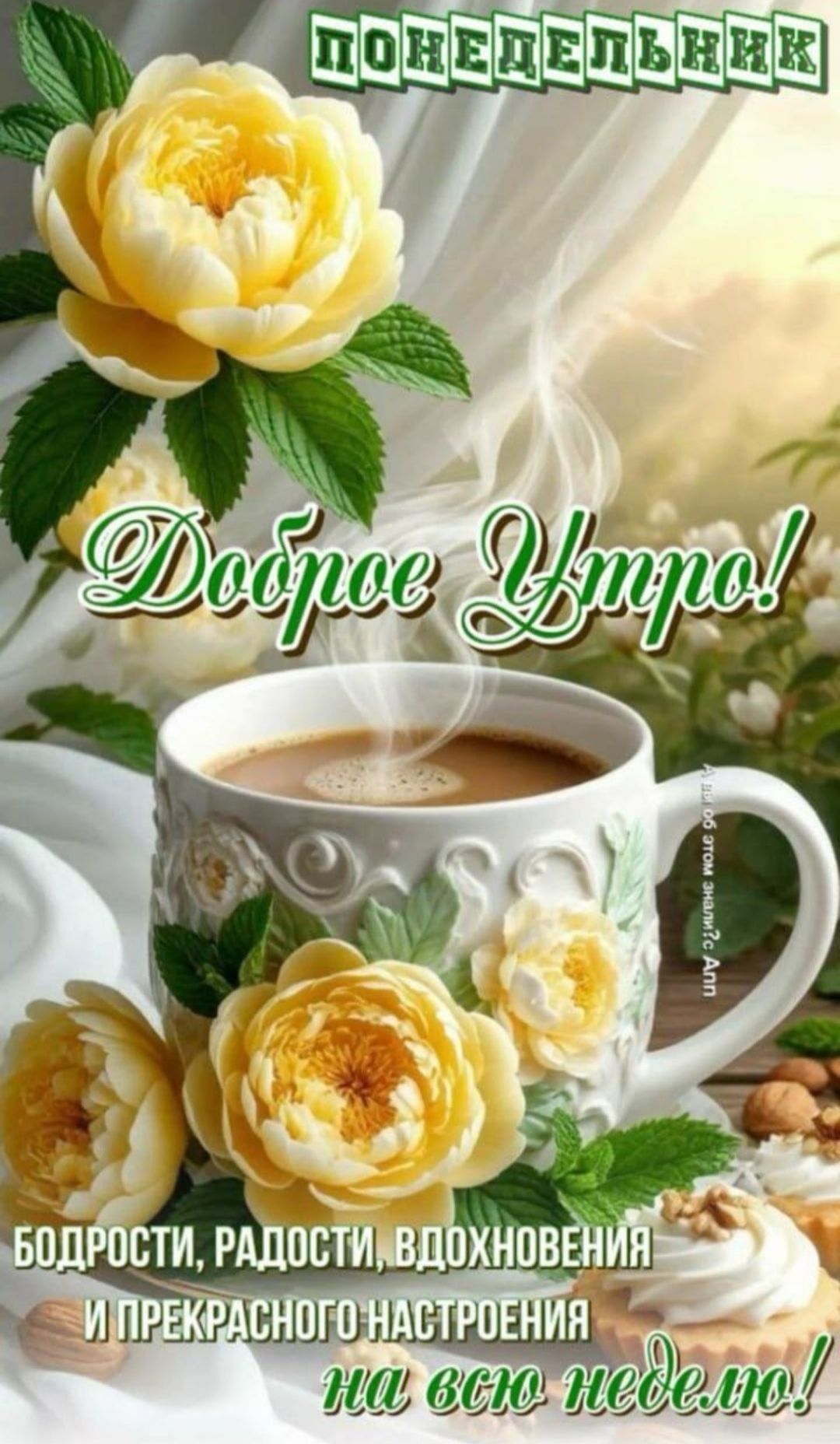 Доброе Утро! Бодрости, радости, вдохновения и прекрасного настроения на всю неделю!