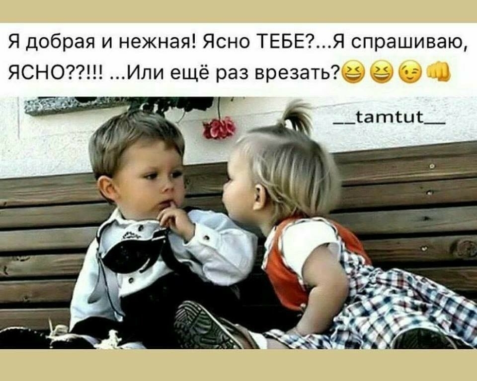 Я добрая и нежная Ясно ТЕБЕЯ спрашиваю ЯСНО Или ещё раз врезать