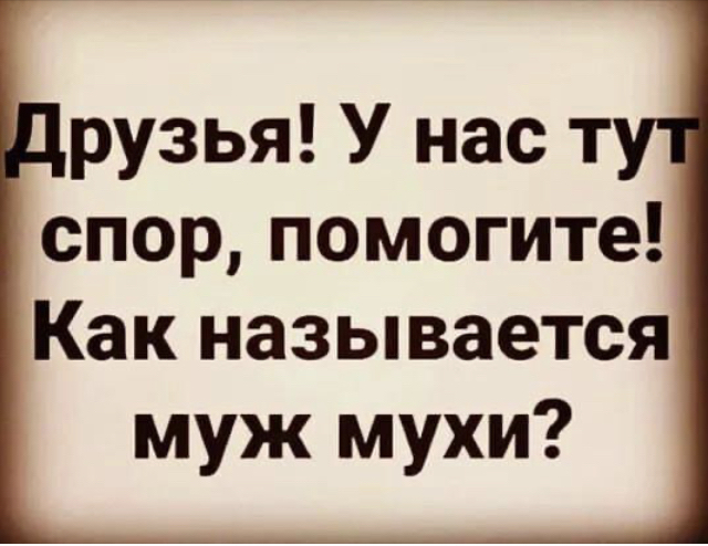 рузья У нас т спор помогите Как называется муж мухи