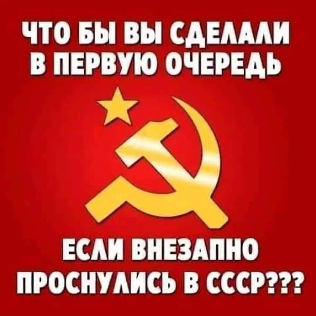 ЧТО вы ВЫ САЕАМИ В ПЕРВУЮ ОЧЕРЕДЬ ЕСМ ВНЕЗАПНО ПРОСНУАИСЪ В СССР