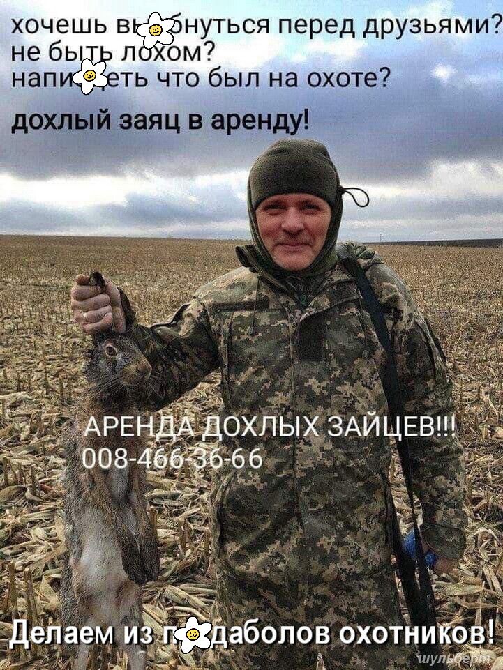хочешь нуться перед друзьями не бь м напизьеть что был на охоте дохлый заяц в аренду щ Щёйа м и аболов охотни туп
