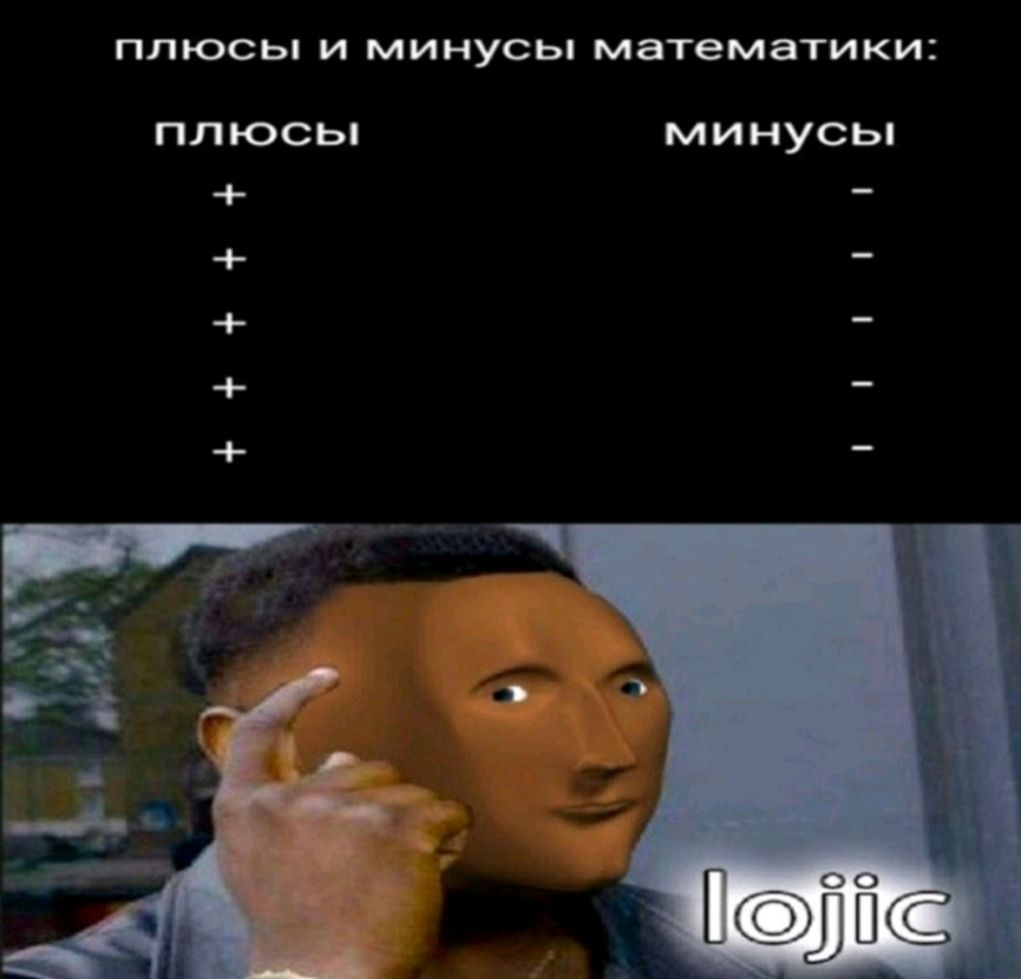 ПЛЮСЬ И МИНУСЬ математики ПЛЮСЬ МИНУСЬ