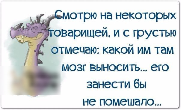 отрю на некоторых оваришей и с грустью отмечаю какой им там мозг выносить его занести бы не помешало