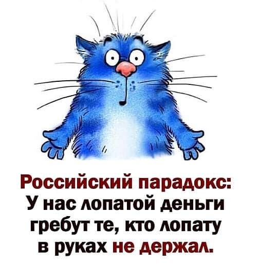 Российский парадокс У нас лопатой деньги гребут те кто лопату в руках не держал