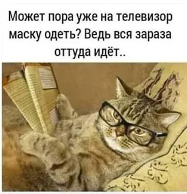 Может пора уже на телевизор маску одеть Ведь вся зараза оттуда идёт