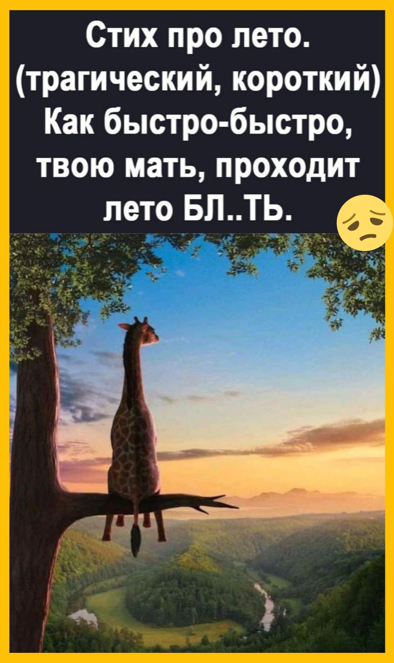 Стих про лето. (трагічний, короткий) Як швидко-швидко, твою мать, проходить літо БЛ..Ть.