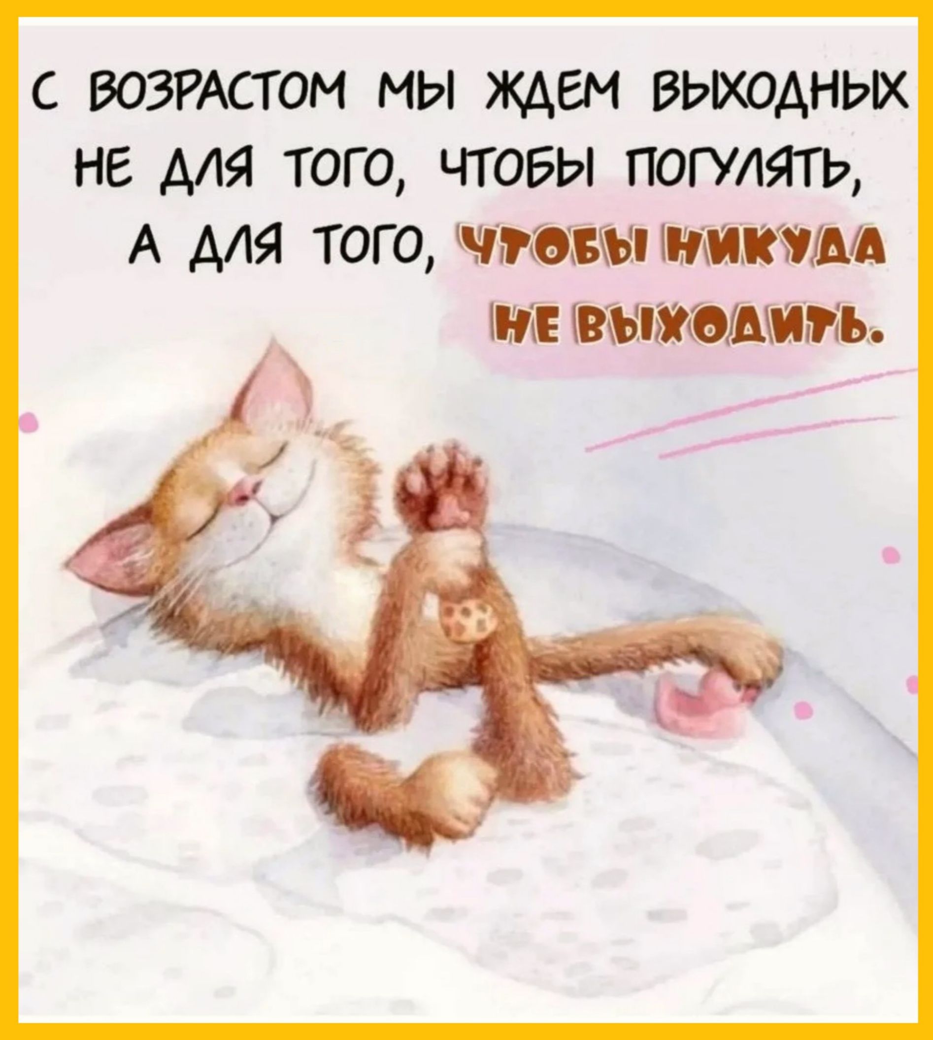 С возрастом мы ждем выходных не для того, чтобы погулять, а для того, чтобы никуда не выходить.