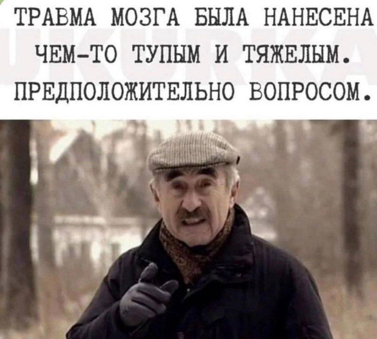 ТРАВМА МОЗГА БЫЛА НАНЕСЕНА ЧЕМ ТО ТУПЫМ И ТЯЖЕЛЫМ ПРЕДПОЛОЖИТЕЛЬНО ВОПРОСОМ