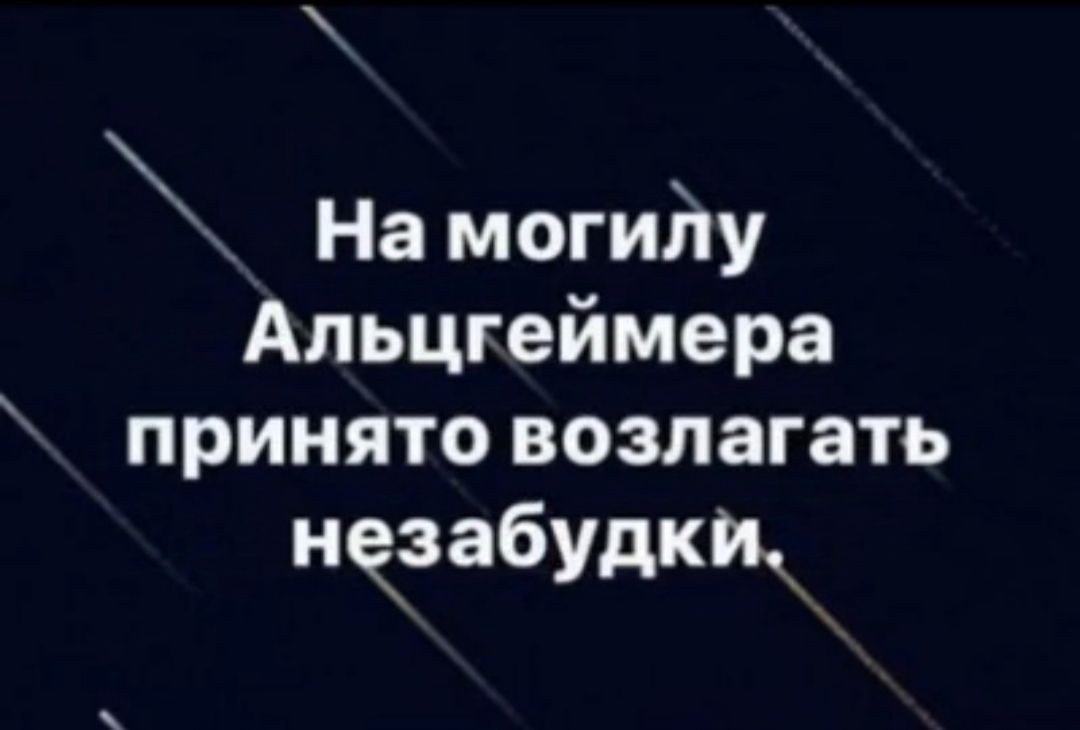 На могилу Альцгеймера принято возлагать нзабудки