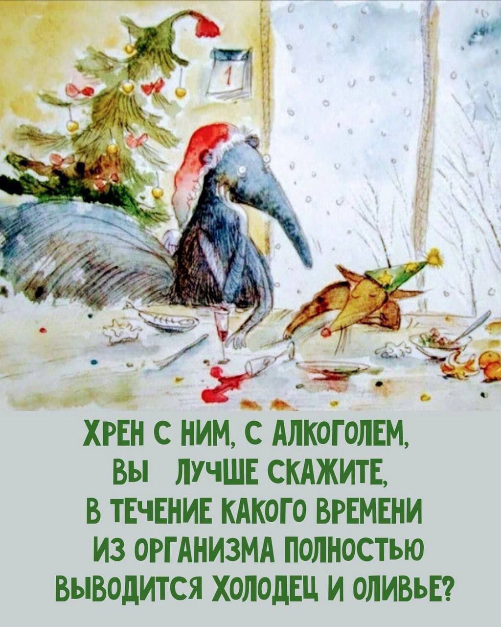 ХРЕН С НИМ С АЛКОГОЛЕМ ВЫ ЛУЧШЕ СКАЖИТЕ В ТЕЧЕНИЕ КАКОГО ВРЕМЕНИ ИЗ ОРГАНИЗМА ПОЛНОСТЬЮ ВЫВОДИТСЯ ХОЛОДЕЦ И ОЛИВЬЕ