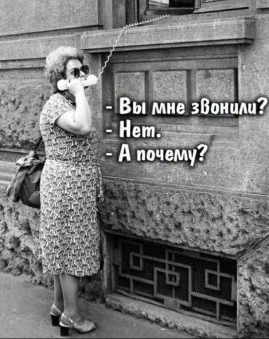 - Вы мне звонили?
- Нет.
- А почему?