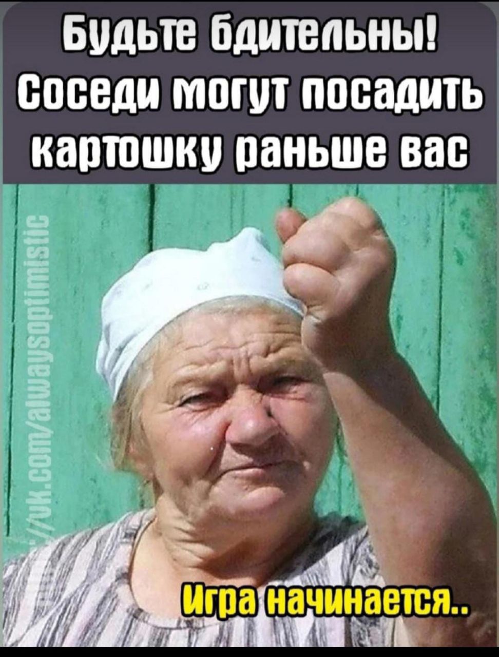 Будьте бдительны! Соседи могут посадить картошку раньше вас
Игра начинается..