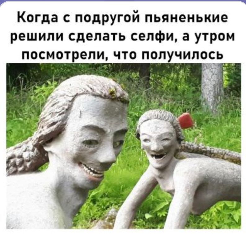 Когда с подругой пьяненькие решили сделать селфи а утром