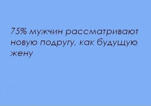 75 мужчин рассматривают новую подругу как будущую жену