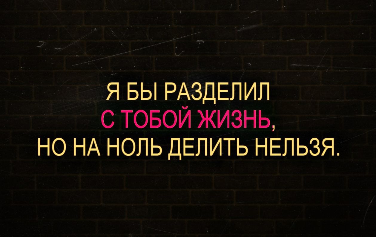 я вы РАздЕлип с товои жизнь но НА ноль ДЕЛИТЬ НЕЛЬЗЯ