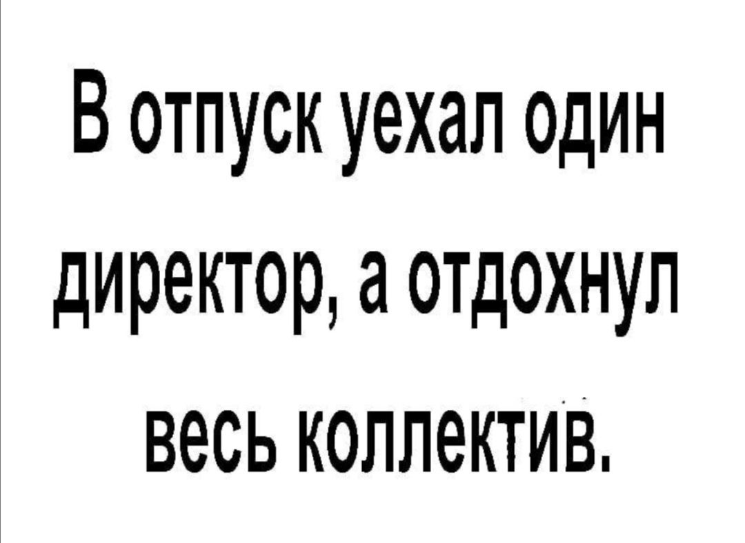 В отпуск уехал один директор а отдохнул весь коллектив