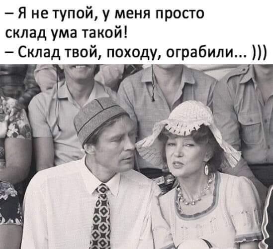 Я не тупой у меня просто склад ума такой Склад твой походу ограбили