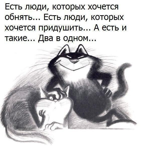 Есть люди которых хочется обнять Есть люди которых хочется придушить А есть и такие Два в одном