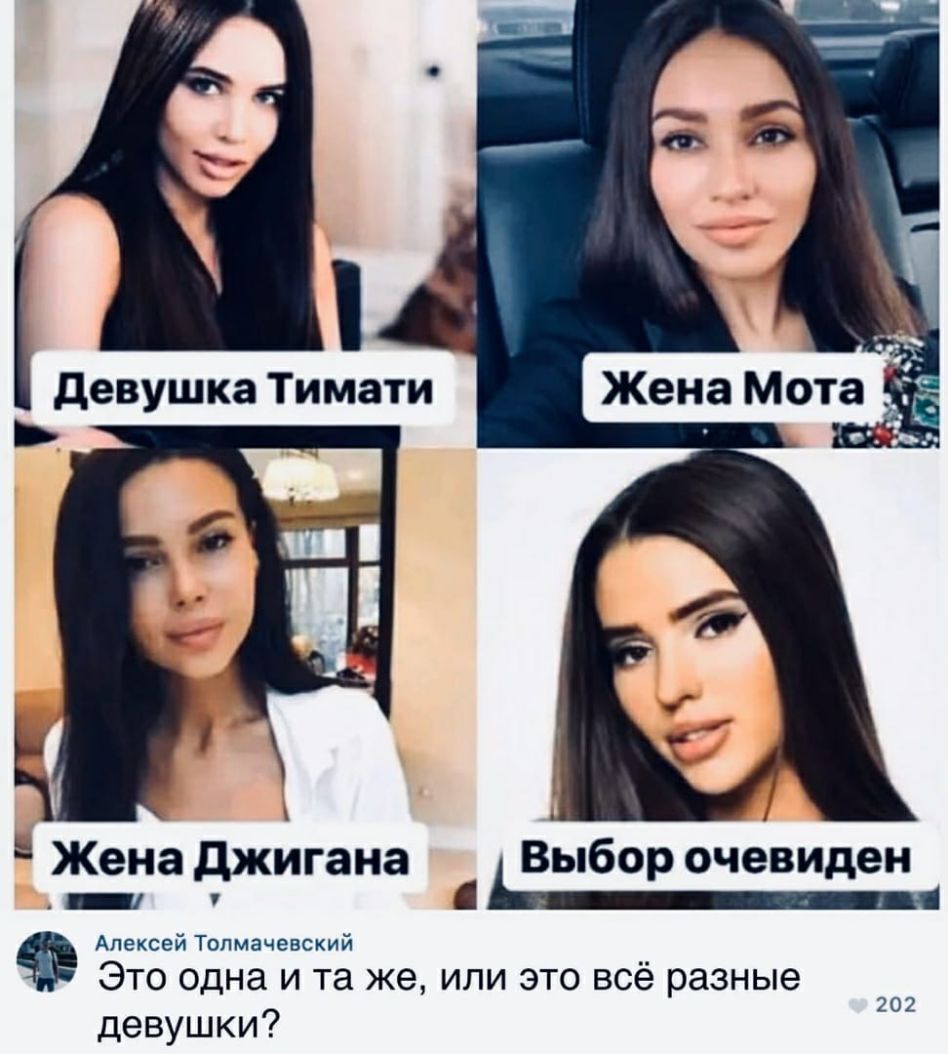 Жена джигана Выбор очевиден Алексей Толмачевский ЭТО Одна И та же ИЛИ ЭТО ВСЁ разные 202 девушки