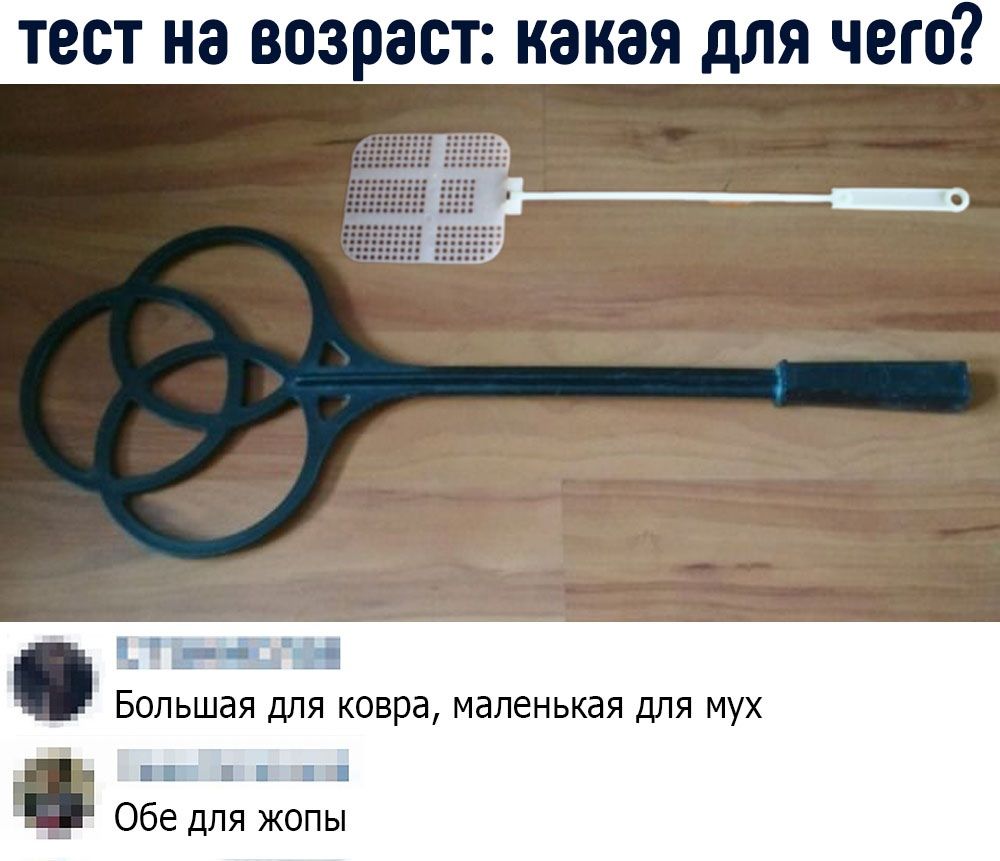 тест на возраст какая для чего ТЁШП Большая для ковра маленькая для мух