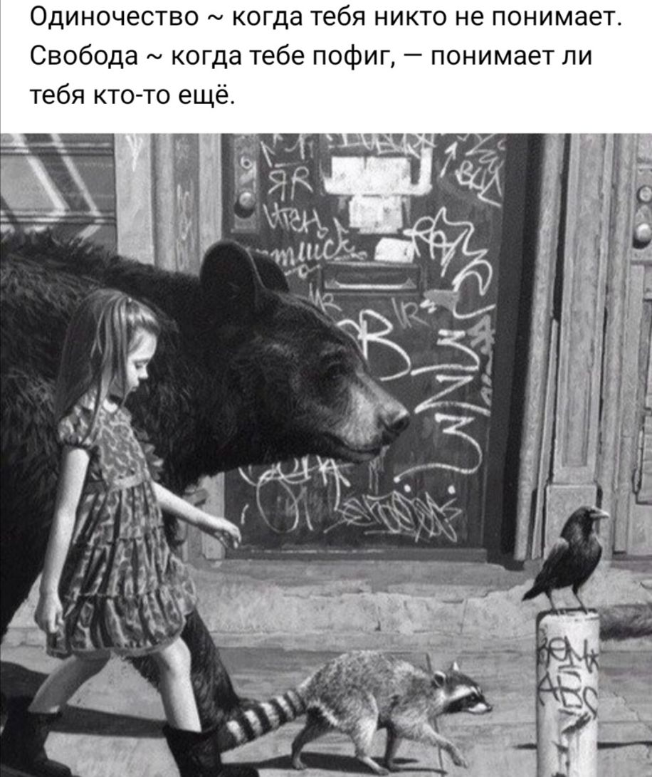 Одиночество когда тебя никто не понимает Свобода когда тебе пофиг понимает ли тебя кто то ещё
