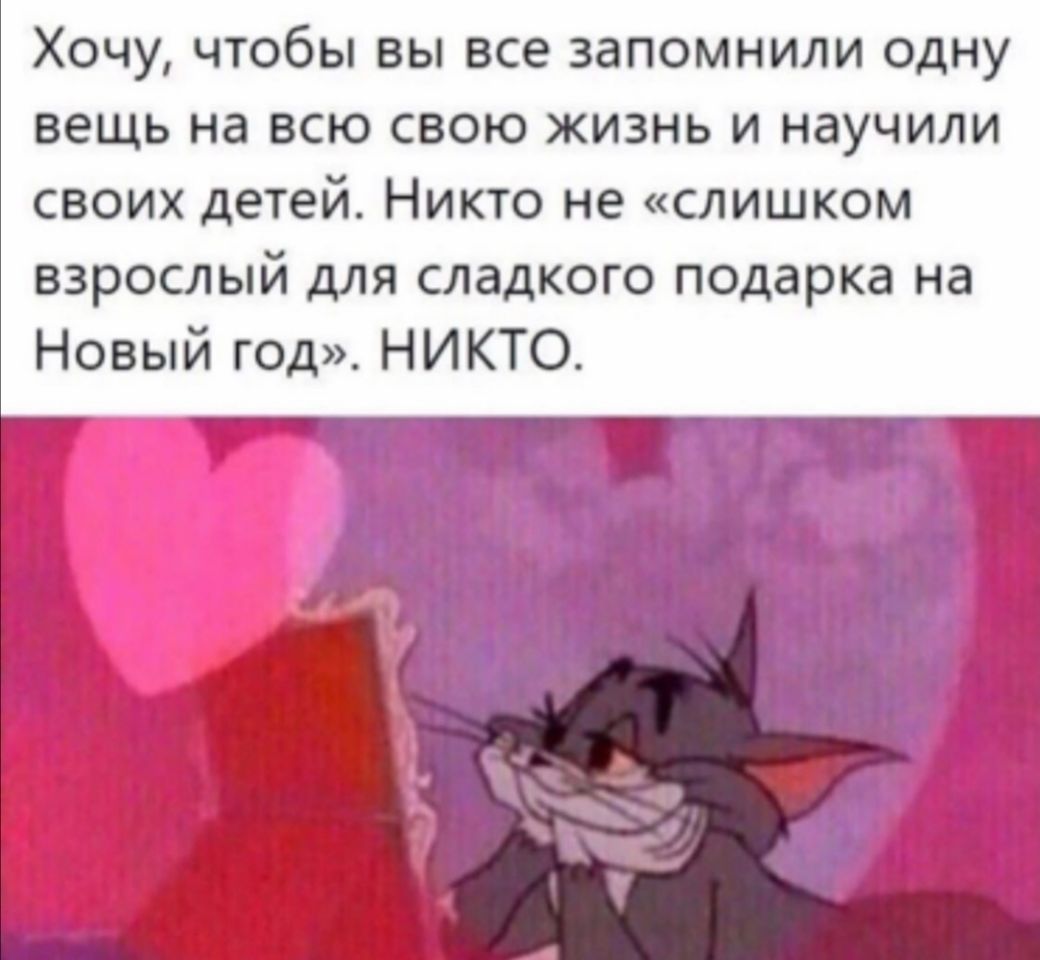 Хочу чтобы вы все запомнили одну вещь на всю свою жизнь и научили своих детей Никто не слишком ВЗРОСЛЫЙ дЛЯ СЛддКОГО подарка на Новый год НИКТО