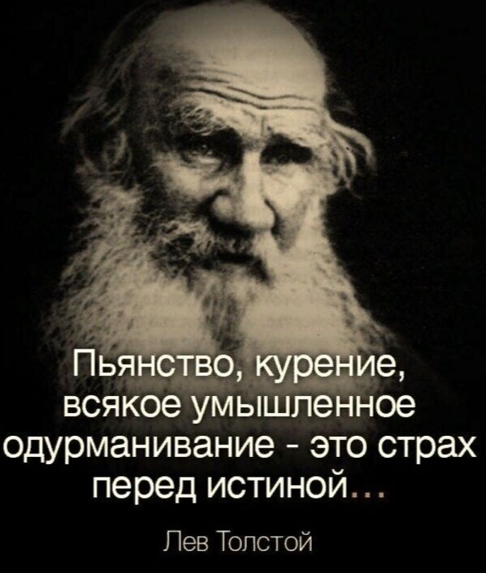 всякеумышпенное одурманивание это страх перед истиной Лев Толстой