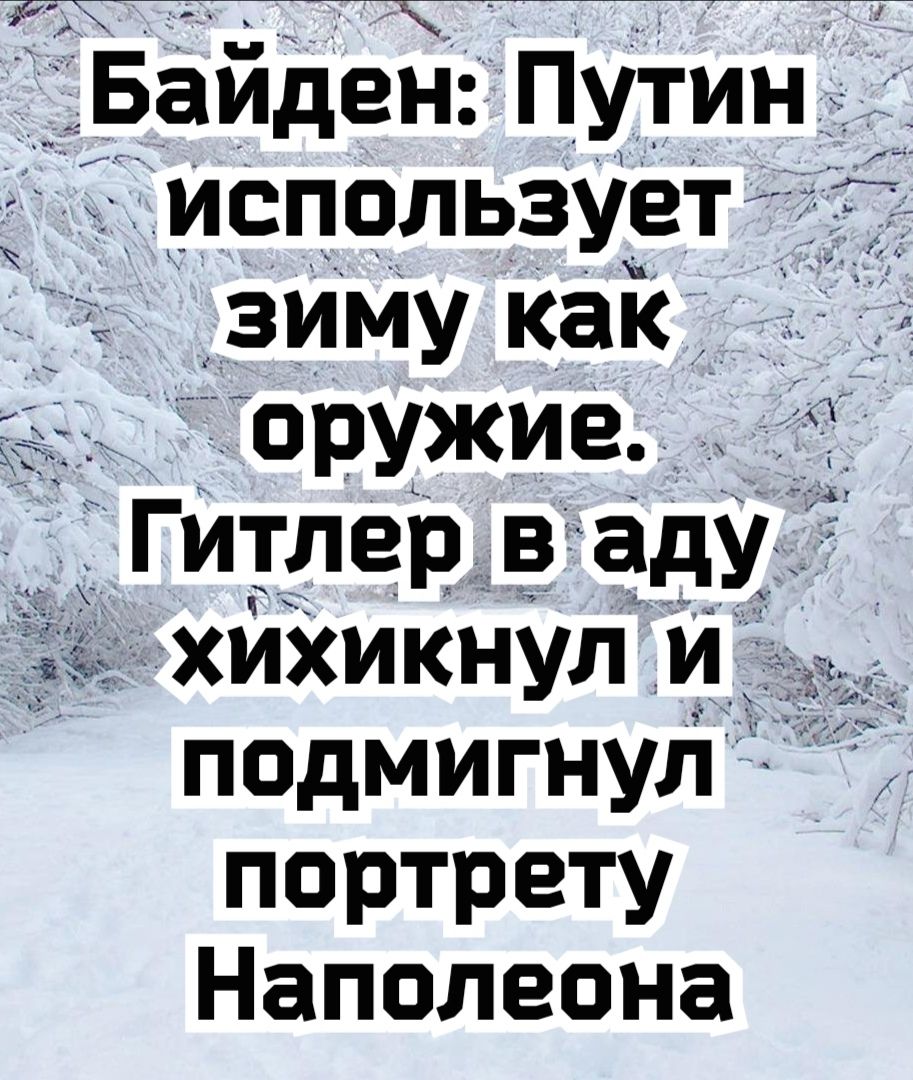 дот _ Байден Путин использует зиму как оружие Гитлер в адуд а хиХикнул и подмигнул портрету Наполеона