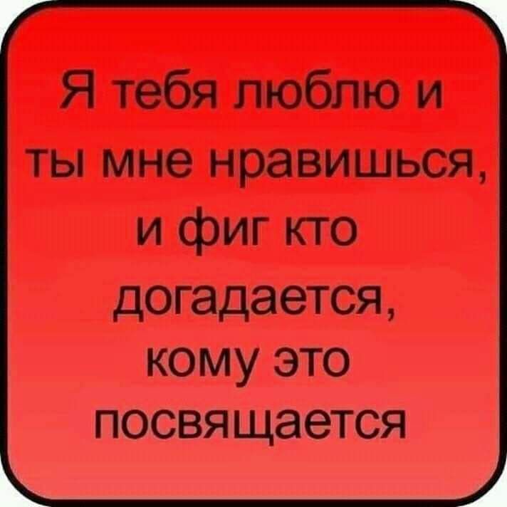 Я тебя люблю и ты мне нравишься и фиг кто догадается кому это посвящается