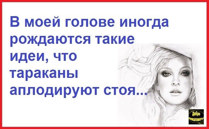 В моей голове иногда рождаются такие идеи что тараканы аплодируют стоя іё Ё