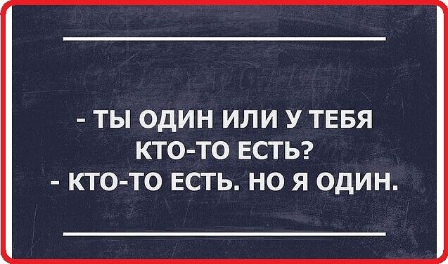 ТЫ ОДИН ИЛИ У ТЕБЯ КТО ТО ЕСТЬ КТО ТО ЕСТЬ НО Я ОДИН