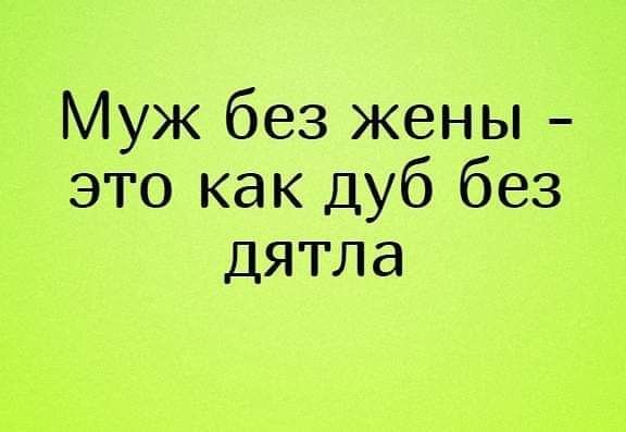 Муж без жены это как дуб без дятла