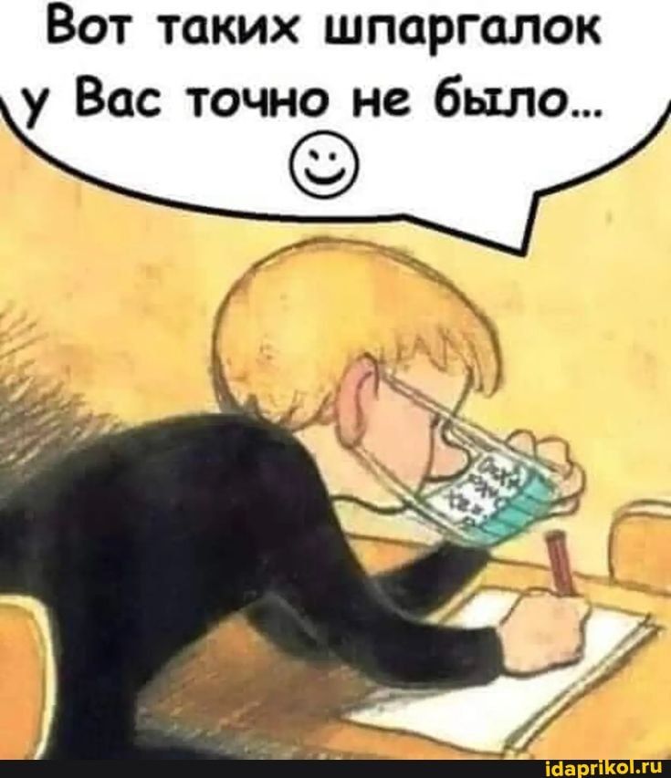 Вот таких шпаргалок _у Вас точно не было