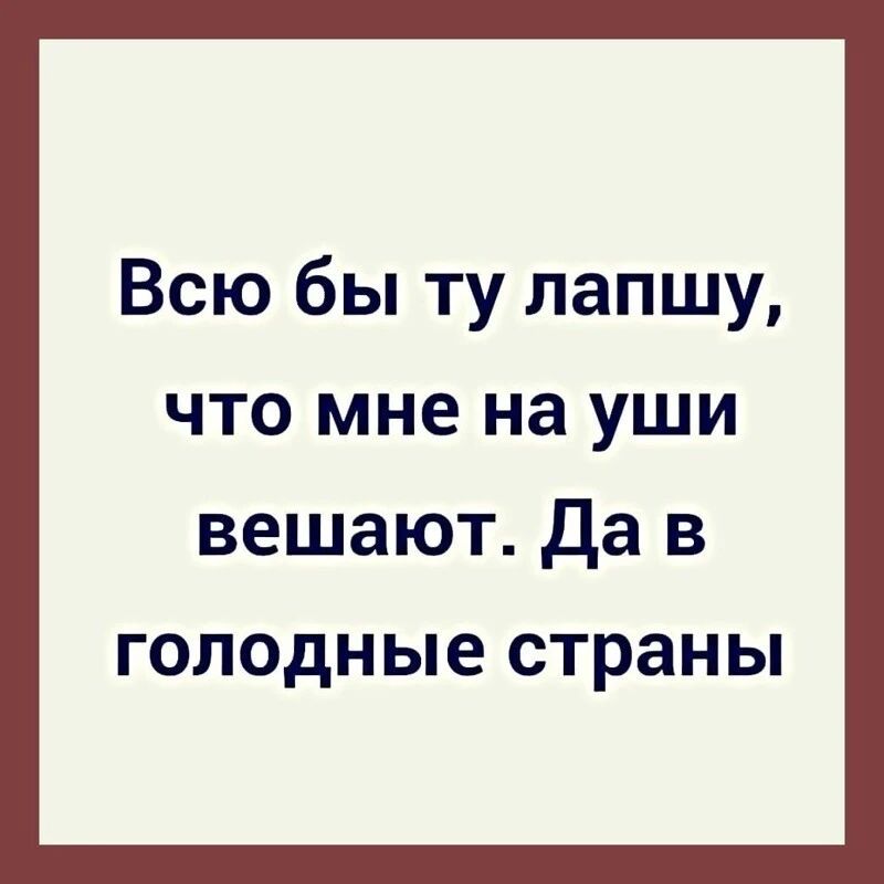 Всю бы ту лапшу что мне на уши вешают Да в голодные страны
