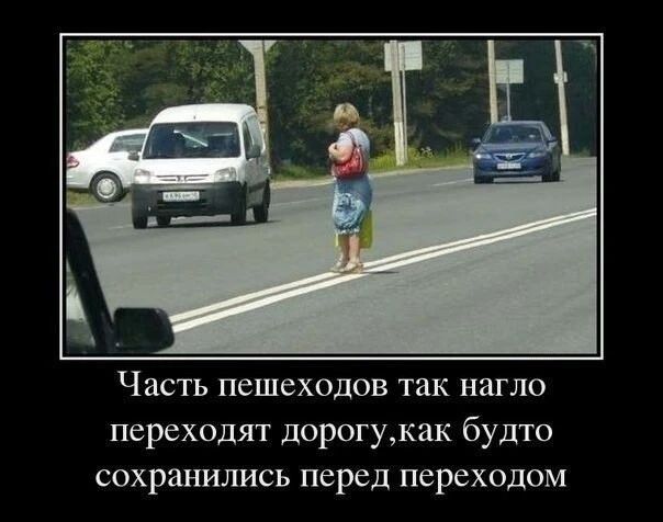Часть пешеходов так нагло переходят дорогукак будто сохранились перед переходом
