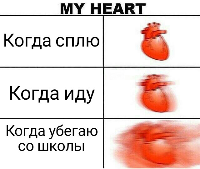 Му НЕАКТ Когда сплю Когда иду Когда убегаю со школы