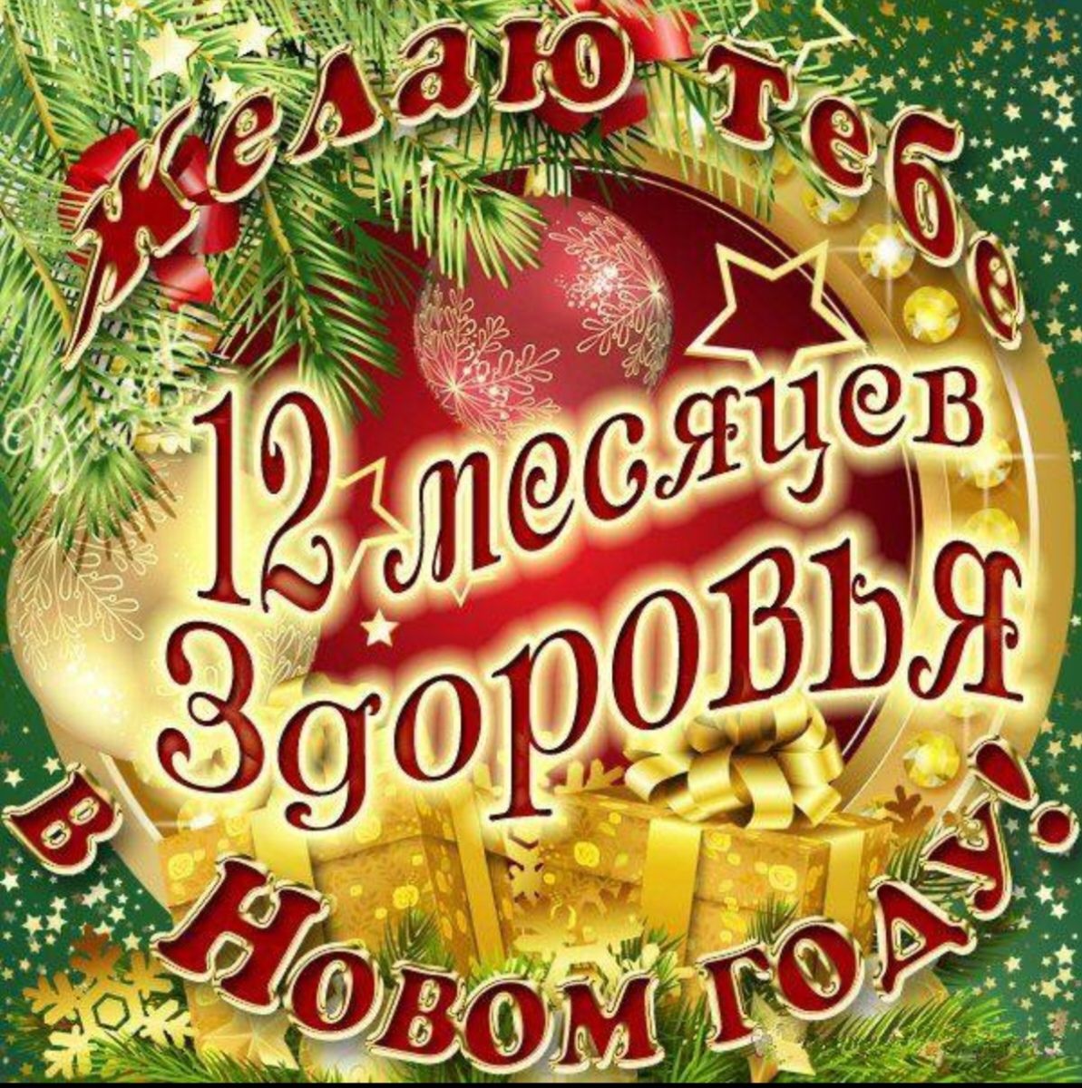 Желаю тебе 12 месяцев здоровья. С Новым годом!
