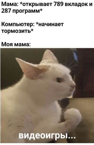 Мама открывает 789 вкладок и 287 программ Компьютер начинает тормозить Моя мама видеоигры