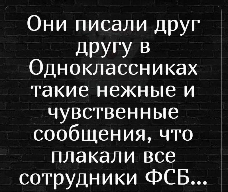 Они писали Друг дРУГУ В Одноклассниках такие нежные и чувственные сообщения что плакали все сотрудники ФСБ