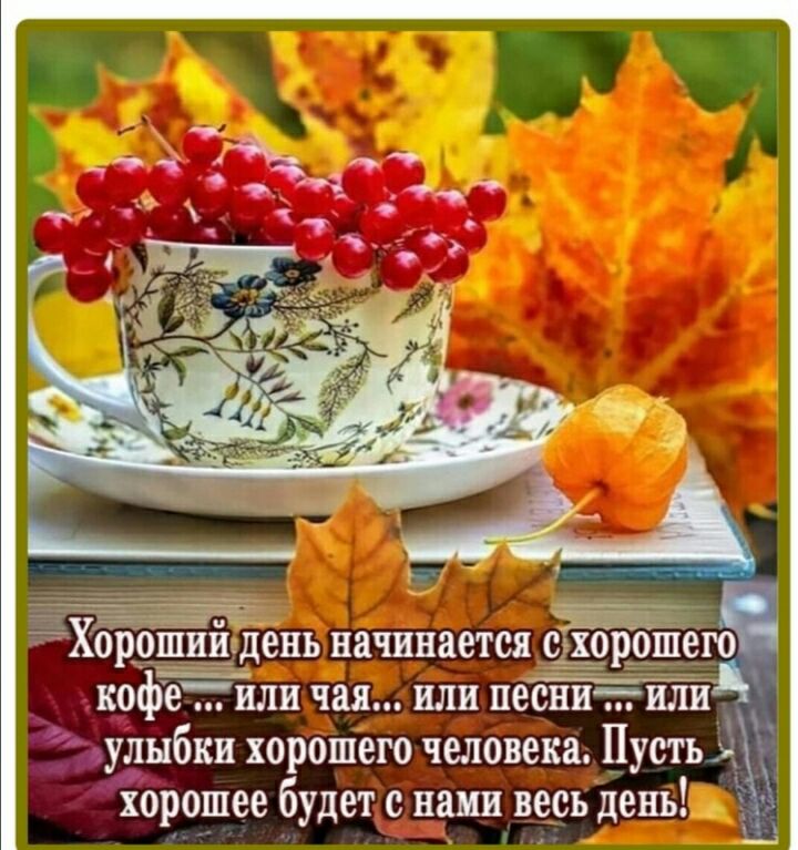 Хорошийддень начинается ро_ш__ею кофетгили чая или песнит _ улыбки хорошего человека Пусть хорошее будет с вами весь день