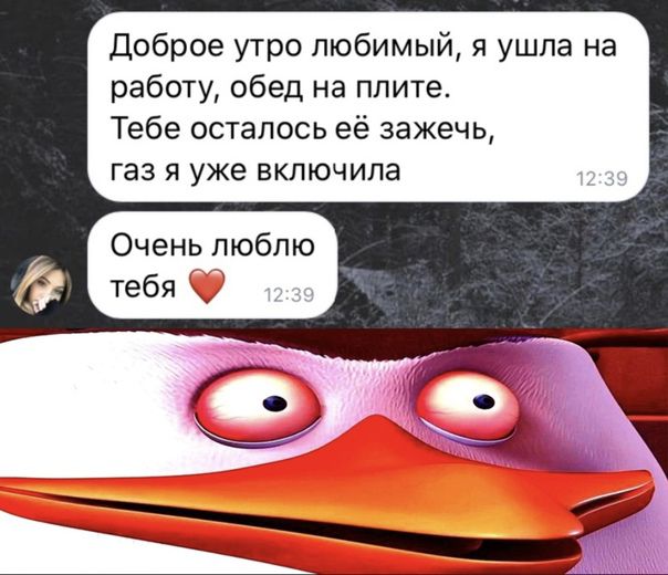Доброе утро любимый я ушла на работу обед на плите Тебе осталось её зажечь газ я уже включила Очень люблю