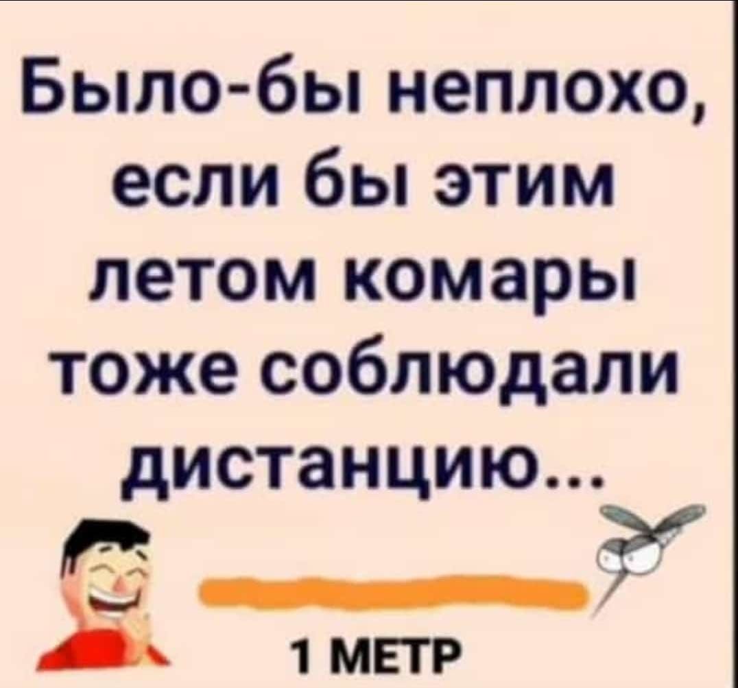 Было бы неплохо если бы этим летом комары тоже соблюдали дистанцию