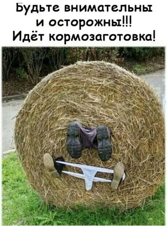 Будьте внимательны и осторожны Идёт кормозаготовка