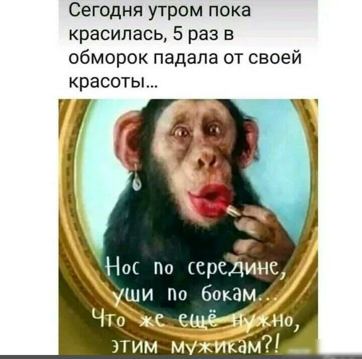 Сегодня утром пока красилась 5 раз в обморок падала от своей красоты