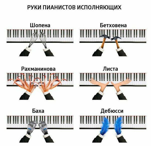 РУКИ ПИАНИСТОВ ИСПОЛНЯ ЮЩИХ ппгппЁЁйштп пшпёхдщийаптш Рахманинова Листа 11 П111ПШШШ Баха дебюсси ППТПШ Д