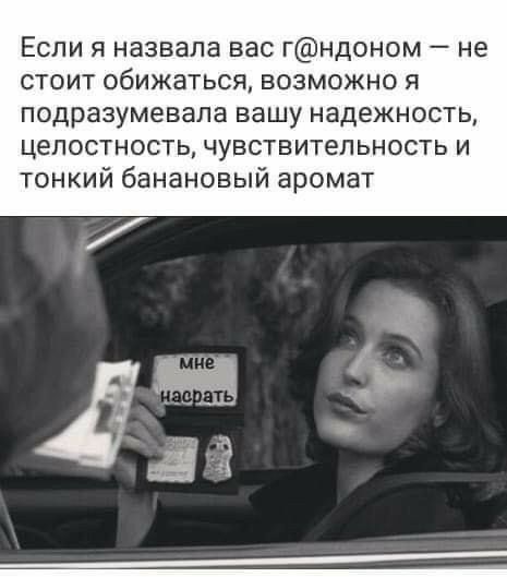 Если я назвала вас гндоном не стоит обижаться возможно я подразумевала вашу надежность целостность чувствительность и тонкий банановый аромат