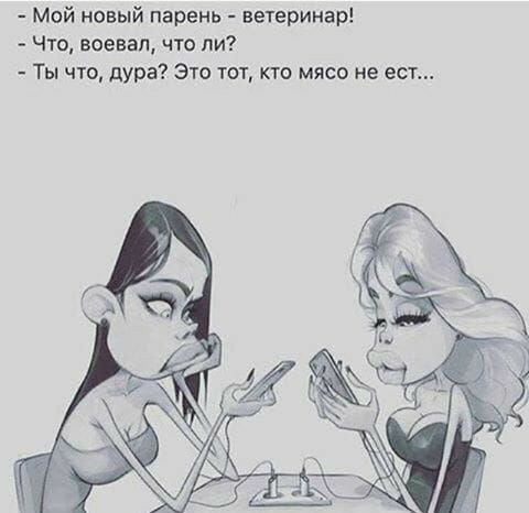 Мой новый парень ветеринар Что воевал что ли Ты что дура Это тот кто мясо не ест
