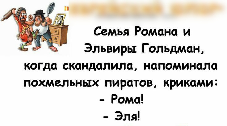 Семья Романа и Эльвиры Гольдман когда скандалила напоминала похмельных пиратов криками Рома Эля