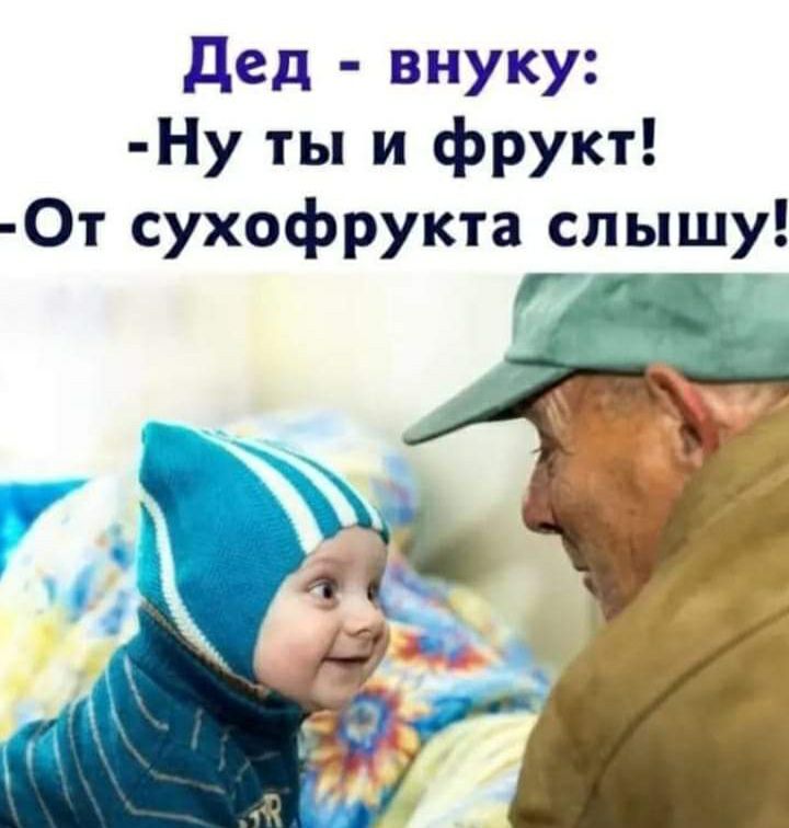 дед внуку Ну ты и фрукт 0т сухофрукта слышу