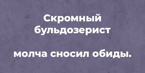 Скромный бульдозерист МОЛЧЗ СНОСИП ОбИдЬі